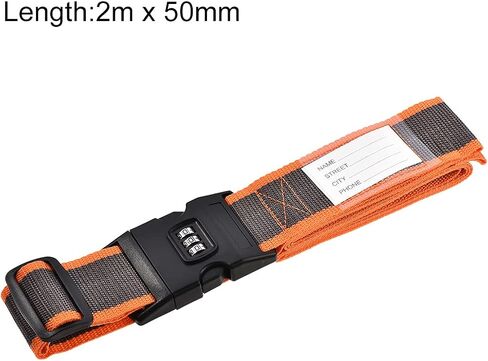 uxcell Luggage Straps Suitcase Belts with Buckle, Combination Lock, 2Mx5cm Adjustable PP Travel Packing Accessories, Blue Gray 4Pcs in Saudi Arabia