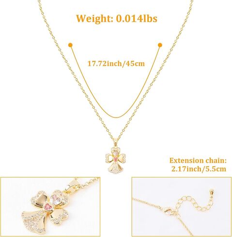 Gold Pendant Necklace, Flower Rudder Compass Necklace for Women Girls, Four Leaf Clover Saturn Moon Star Gold Plated Chain Dainty Necklaces Trendy Jewelry Packaging Wedding Anniversary Birthday Gift for Her in Saudi Arabia