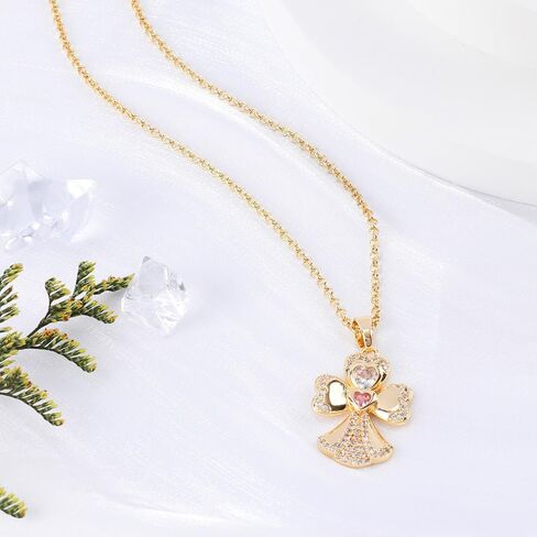 Gold Pendant Necklace, Flower Rudder Compass Necklace for Women Girls, Four Leaf Clover Saturn Moon Star Gold Plated Chain Dainty Necklaces Trendy Jewelry Packaging Wedding Anniversary Birthday Gift for Her in Saudi Arabia