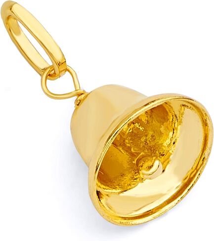 The World Jewelry Center 14k REAL Yellow Gold Bell Charm Pendant in Saudi Arabia