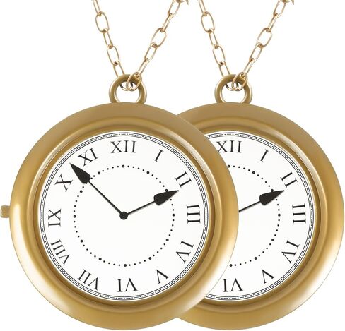 Fuyamp 2 قطعة قلادة ساعة ذهبية ضخمة على شكل أرنب أبيض على مدار الساعة الهيب هوب مغني الراب على مدار الساعة قلادات على شكل أرنب أبيض إكسسوارات أزياء لعيد الفصح وحفلات الهالوين in Kuwait