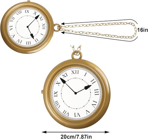 Fuyamp 2 قطعة قلادة ساعة ذهبية ضخمة على شكل أرنب أبيض على مدار الساعة الهيب هوب مغني الراب على مدار الساعة قلادات على شكل أرنب أبيض إكسسوارات أزياء لعيد الفصح وحفلات الهالوين in Kuwait