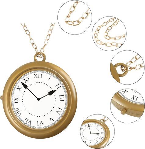 Fuyamp 2 قطعة قلادة ساعة ذهبية ضخمة على شكل أرنب أبيض على مدار الساعة الهيب هوب مغني الراب على مدار الساعة قلادات على شكل أرنب أبيض إكسسوارات أزياء لعيد الفصح وحفلات الهالوين in Kuwait