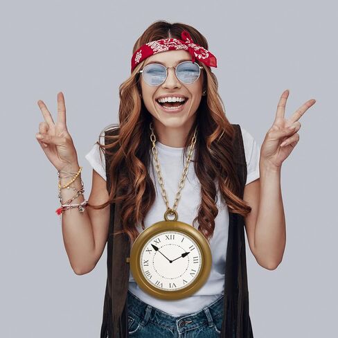 Fuyamp 2 قطعة قلادة ساعة ذهبية ضخمة على شكل أرنب أبيض على مدار الساعة الهيب هوب مغني الراب على مدار الساعة قلادات على شكل أرنب أبيض إكسسوارات أزياء لعيد الفصح وحفلات الهالوين in Kuwait