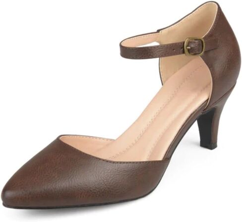 Journee Collection Womens Comfort Sole Pumps Almond Toe Ankle Strap D'Orsay Heels in Saudi Arabia