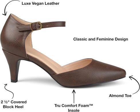 Journee Collection Womens Comfort Sole Pumps Almond Toe Ankle Strap D'Orsay Heels in Saudi Arabia