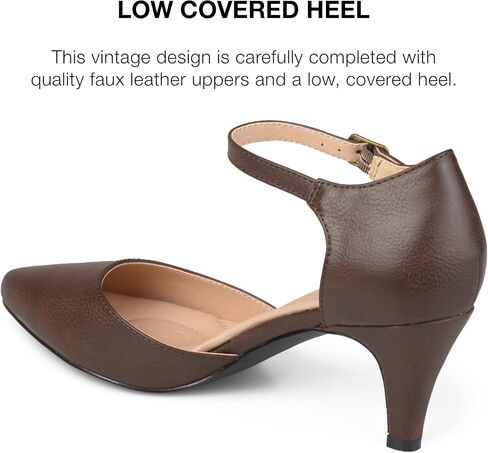 Journee Collection Womens Comfort Sole Pumps Almond Toe Ankle Strap D'Orsay Heels in Saudi Arabia