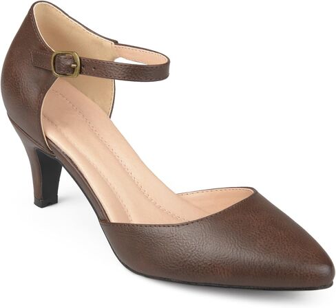 Journee Collection Womens Comfort Sole Pumps Almond Toe Ankle Strap D'Orsay Heels in Saudi Arabia