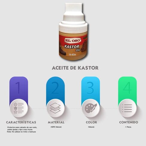 El Oso - Leather Kastor Oil For Shoe Care , Leather Oil, lubricate Leather , soften and resist moisture, Leather Conditioner, 4.58 OZ in Kuwait