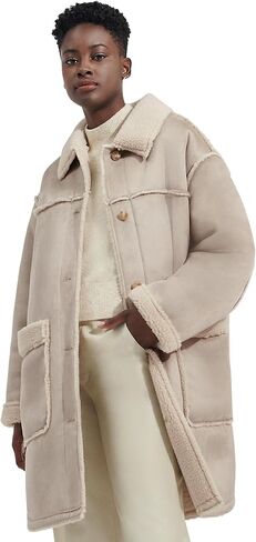 UGG Womens Takara Luxefluff Mid Jacket Coat in Kuwait