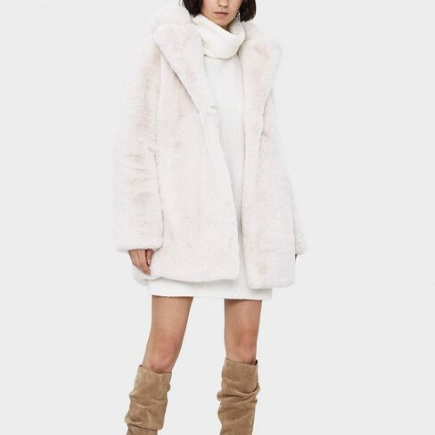 تنبت سميكة أرنب فو الفراء طويل التلبيب معطف المرأة الشتاء الصوف غامض رقيق خندق ملابس خارجية سترة المتضخم حجم كبير in Kuwait