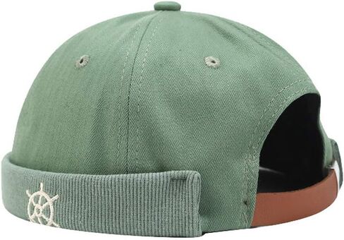 Zegoo Rudder Embroidery Pattern Sailor Cap Rolled Cuff Retro Brimless Hat in Kuwait