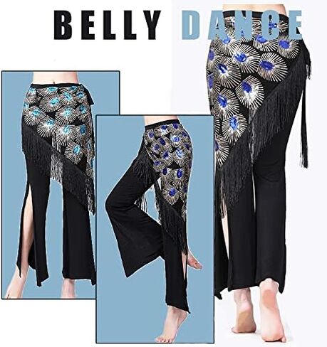 تنورة نسائية للرقص الشرقي على شكل وشاح بحزام مثلث مع هامش in Kuwait