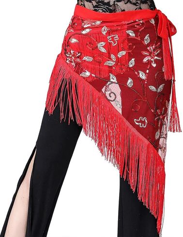 Women Belly Dance Hip Scarf Triangle Belt Skirt with Fringe in Saudi Arabia