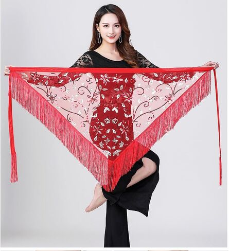 Women Belly Dance Hip Scarf Triangle Belt Skirt with Fringe in Saudi Arabia