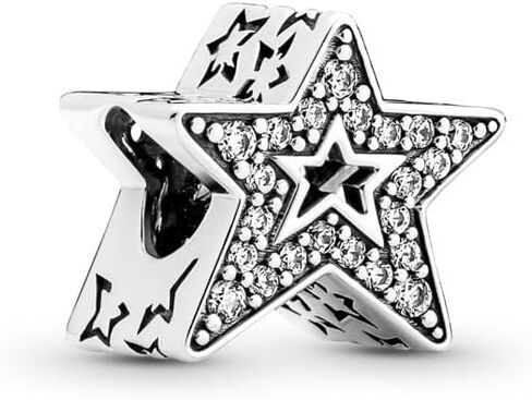 PANDORA Star Sterling Silver Charm with Clear Cubic Zirconia, 790016C01 in Saudi Arabia
