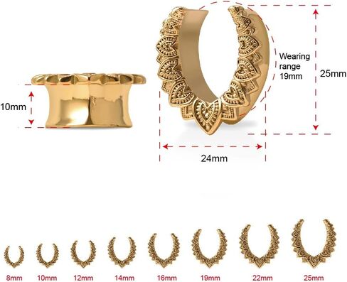 PUNKYOUTH 2PCS Opening Ear Gauges Stream lines Ear Stretchers Hangers Brass Cool Saddle Plug and Tunnels For Ear Double Flared Piercings 0g to 1 inch in Kuwait