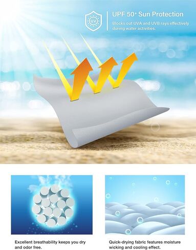 ATHLIO Boys' Long Sleeve Rash Guard Swimsuit, UV/SPF Water Beach Surf Swim Shirts, UPF 50+ Sun Protection Swimwear Top in Kuwait