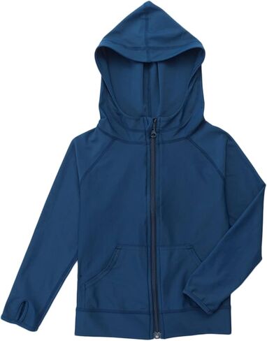 VINICUNCA الأولاد طفح الحرس UPF 50+ طفل أطفال Rashguard سحاب أكمام طويلة واقية من الشمس مقنعين قميص السباحة in Kuwait