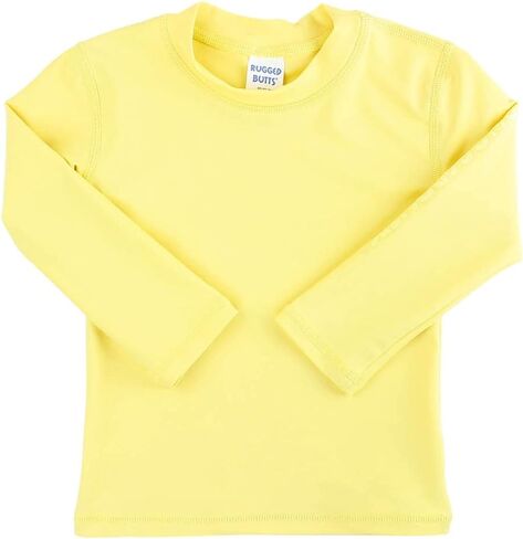 RUGGEDBUTTS® Baby/Toddler Boys Banana Yellow Long Sleeve Rash Guard - 3-6m in Saudi Arabia