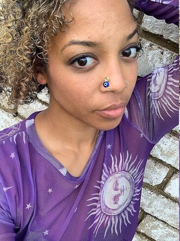 SKNGMO 3 قطع حلقة أنف عين شريرة، مشبك أنف غير مثقوب، حلقة أنف وهمية للنساء والرجال، حماية العين التركية، صفعة أنف مطلية بالذهب، مجوهرات الجسم الصيفية in Kuwait