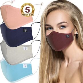 BigSmile 5 Cloth Face Masks for Women Washable Reusable Breathable Adjustable in Saudi Arabia