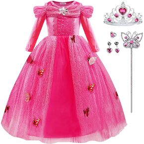 iTVTi Girls Princess Fancy Dress Up Children Long Sleeve Halloween Party Costume