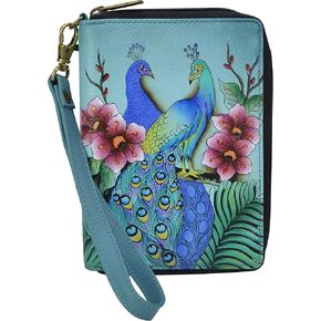 Anna by Anuschka Women's Hand-Painted Genuine Leather Passport Organizer Wristlet