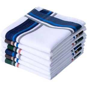 Mens Plaid Cotton Handkerchief Soft Hankies, Gift Set, Pack of 6