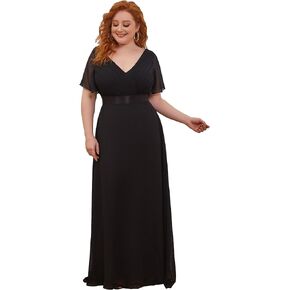 Alisapan Womens Plus Size Bridesmaid Dress Chiffon Long Formal Evening Prom Dresses 9890 in Saudi Arabia