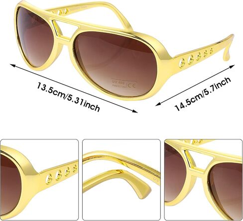 Yolev 80s 90s Costumes Outfits, Dollar Sign Necklace 90s Outfit for Men Fake Gold Chain 80s Accessories for Women Men Party Accessories Hippie Costume Set Funky Afro Wig Sunglasses in Saudi Arabia