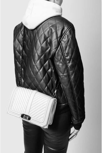 Rebecca Minkoff Women's Chevron Quilted Love Crossbody Bag in Saudi Arabia