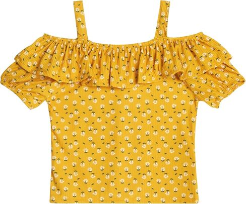 طقم شورت للفتيات من Instagirl - قطعتين من بلوزة قصيرة الأكمام وشورت منسوج - مجموعة ملابس للبنات - إكسسوار للشعر (7-12) in Kuwait