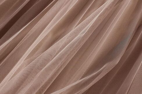 Oaovo Women's Casual A-Line Elastic Waist Bow Tie Lace Embroidered Skirts Multi-Layer Mesh Tulle Skirt in Kuwait