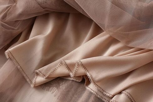 Oaovo Women's Casual A-Line Elastic Waist Bow Tie Lace Embroidered Skirts Multi-Layer Mesh Tulle Skirt in Kuwait