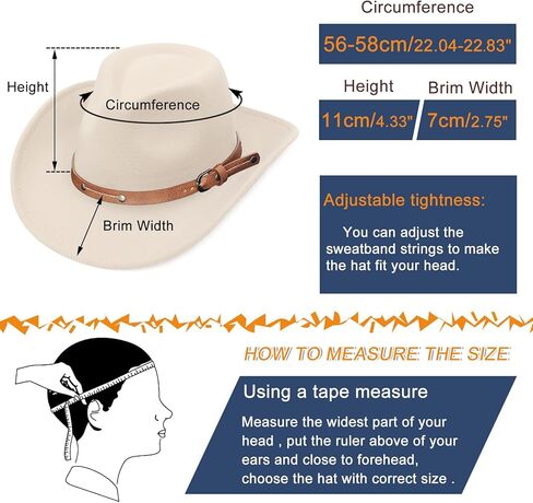 قبعة رعاة البقر من GEMVIE للرجال والنساء كلاسيكية قابلة للسحق بحافة رعاة البقر وإبزيم حزام رعاة البقر الغربي وقبعة راعية البقر in Kuwait