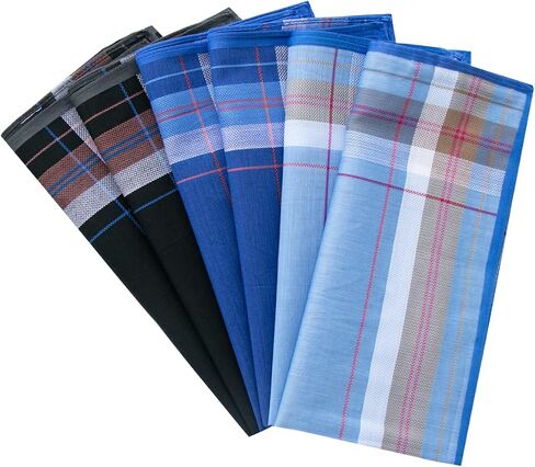 مناديل ناعمة للرجال من القطن من MemoryHanky، مجموعة متنوعة من الألوان، مكونة من 6 قطع in Saudi Arabia