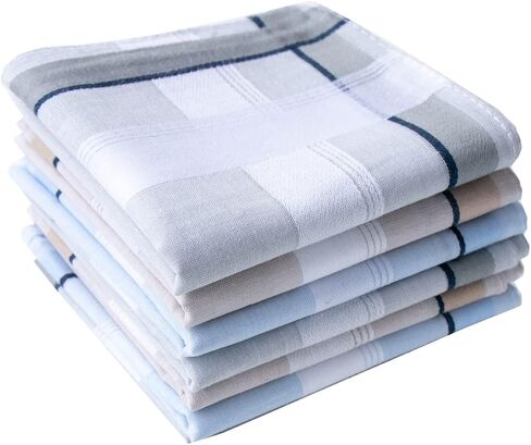 MemoryHanky Cotton Men's Soft Handkerchiefs Assorted Color Pack of 6 in Kuwait