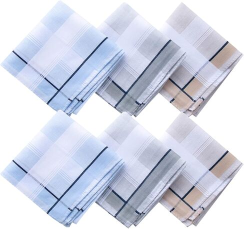 MemoryHanky Cotton Men's Soft Handkerchiefs Assorted Color Pack of 6 in Kuwait