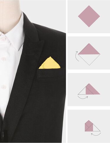 Elerevyo Foldable Handkerchiefs Silk Shiny Solid Color Pocket Squares for Men in Saudi Arabia