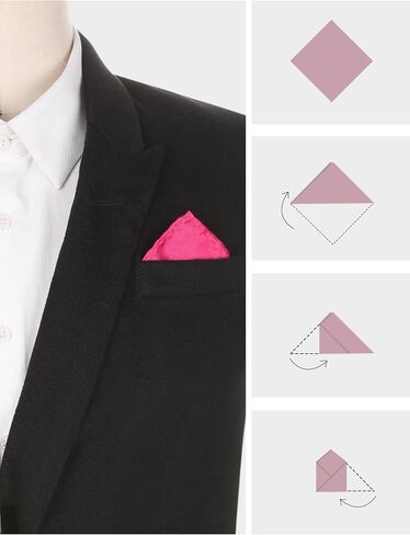 Elerevyo Foldable Handkerchiefs Silk Shiny Solid Color Pocket Squares for Men in Saudi Arabia