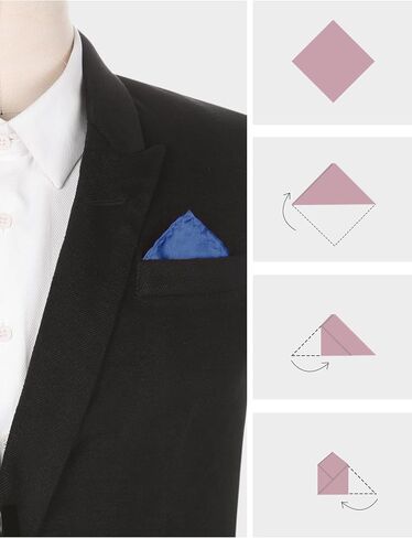 Elerevyo Foldable Handkerchiefs Silk Shiny Solid Color Pocket Squares for Men in Saudi Arabia