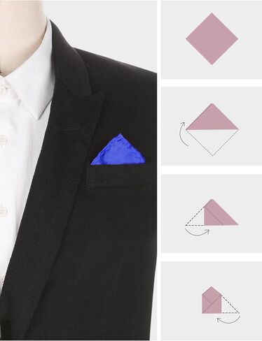 Elerevyo Foldable Handkerchiefs Silk Shiny Solid Color Pocket Squares for Men in Saudi Arabia