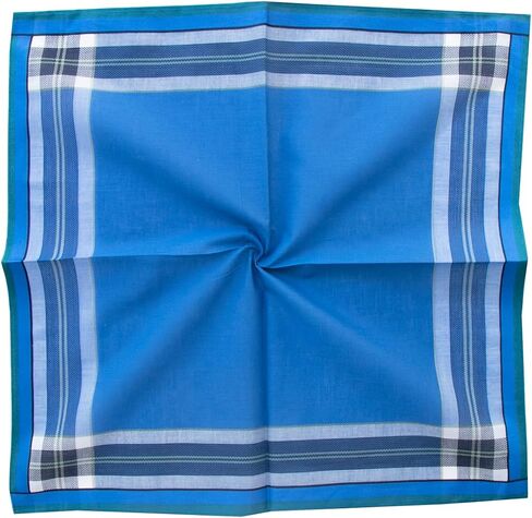 Mens Plaid Cotton Handkerchief Soft Hankies, Gift Set, Pack of 6 in Saudi Arabia