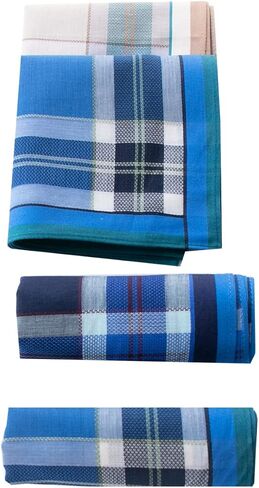 Mens Plaid Cotton Handkerchief Soft Hankies, Gift Set, Pack of 6 in Saudi Arabia