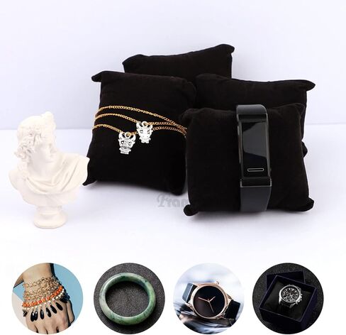 Framendino, 12 Pack Linen Bracelet Watch Pillow Jewelry Pillows Small Linen Pillow Bracelet Bangle Cushions for Jewelry Displays Show in Kuwait