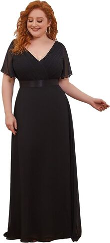 Alisapan Womens Plus Size Bridesmaid Dress Chiffon Long Formal Evening Prom Dresses 9890 in Saudi Arabia