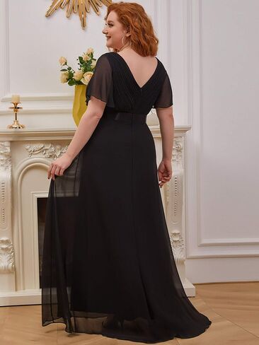 Alisapan Womens Plus Size Bridesmaid Dress Chiffon Long Formal Evening Prom Dresses 9890 in Saudi Arabia