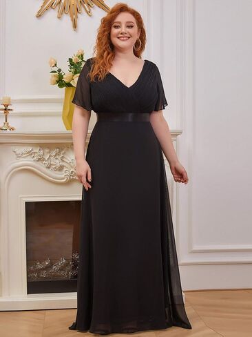 Alisapan Womens Plus Size Bridesmaid Dress Chiffon Long Formal Evening Prom Dresses 9890 in Saudi Arabia