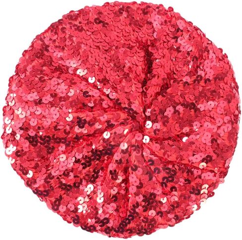 TENDYCOCO Sequin Beret Hat Shining Beanie Cap Sparkle Beanie Hat Fashion Beret for Women Red in Kuwait